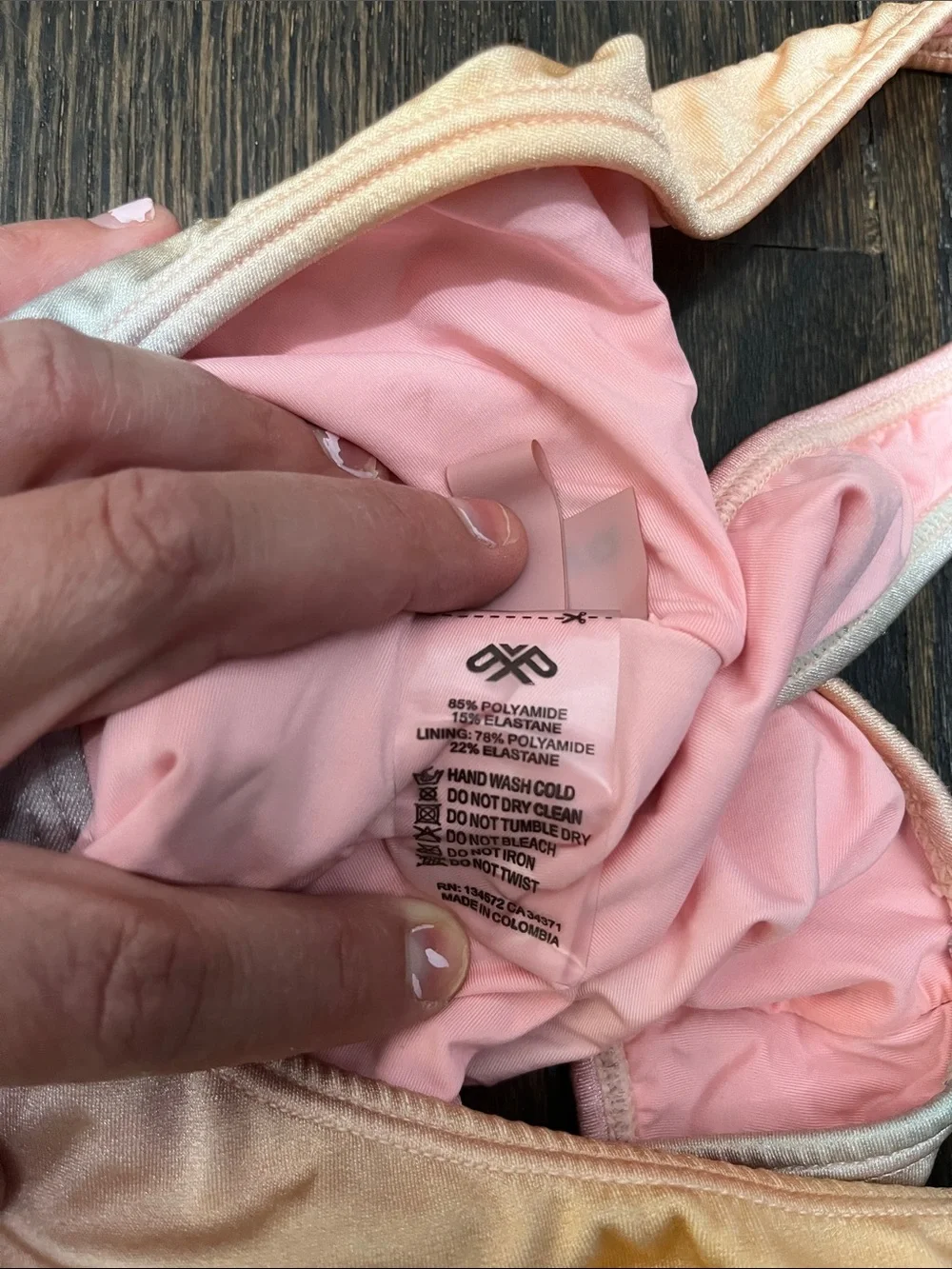 Pilyq “Friends” tie dye Pastel Pink and Shimmery Gold One-Piece
